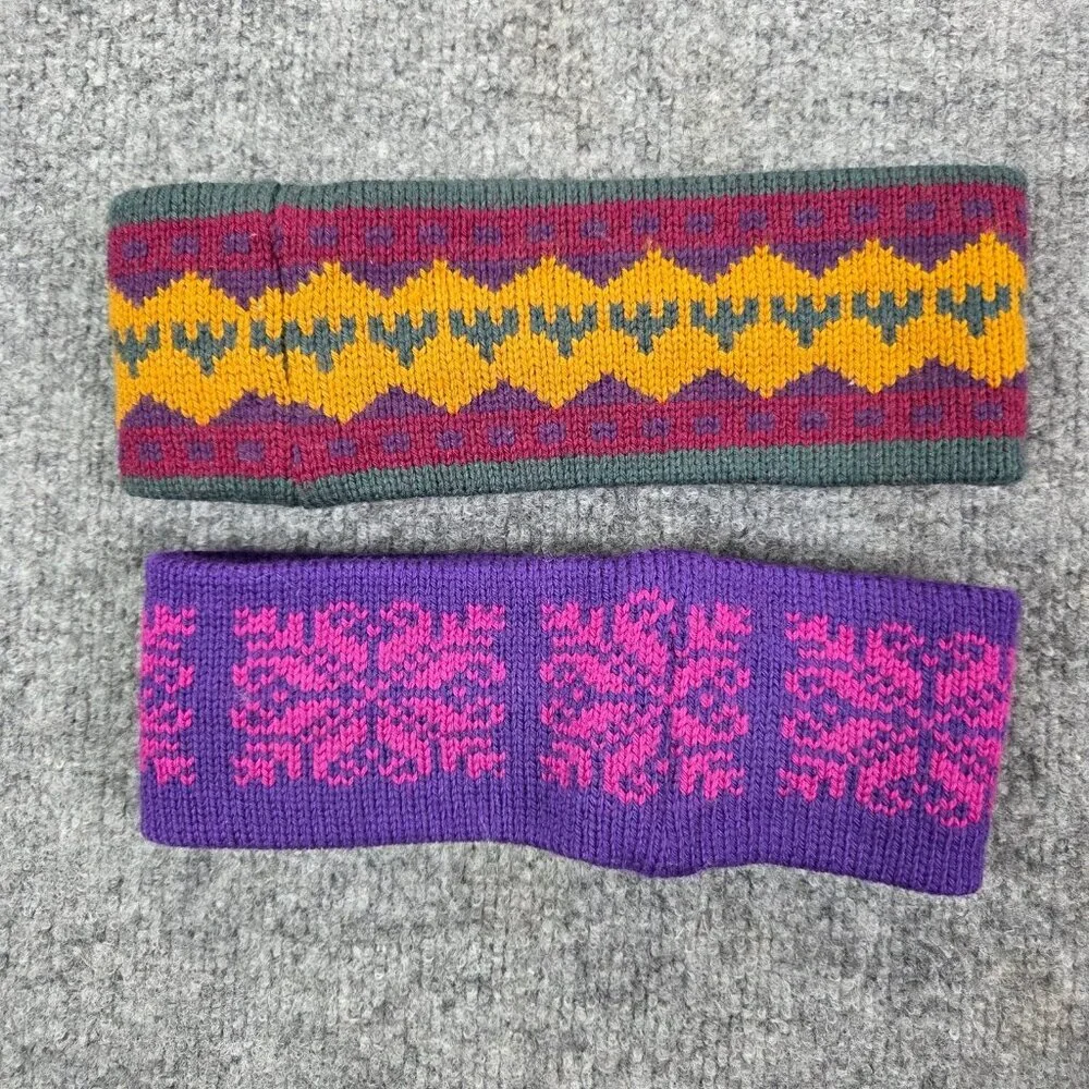 2 Handmade 100% Wool Women's‎ Headband by Mountain Ladies & Ewe USA Fair Isle